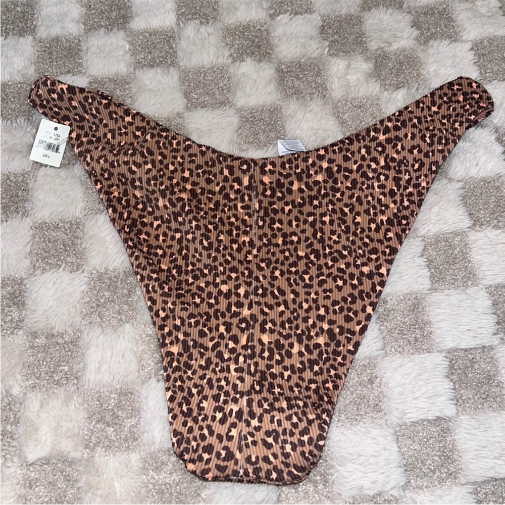 Aerie swim Leopard Print Bikini Bottom size Large - Picture 2 of 3